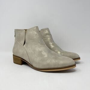 Corkys Curry Ankle Boot Womens 11 Gold Metallic Shimmer Back‎ Zip Casual Bootie